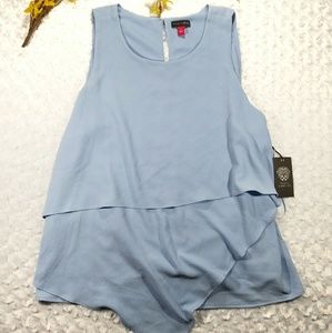 VINCE CAMUTO | asymmetrical layered blouse